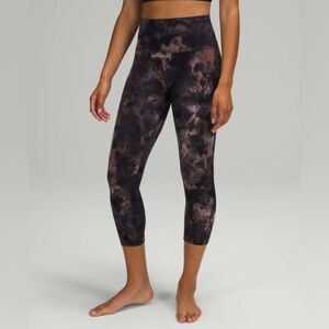 Lululemon Align Crop Leggings Diamond Dye Graphite Grey Pink Pastel 0 W6BDES